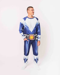 Baby Kids Bamboo Pajamas — Power Rangers Blue Ranger Adult Jogger Set — Image 1
