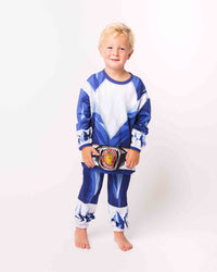Baby Kids Bamboo Pajamas — Power Rangers Blue Ranger Jogger Set — Image 1