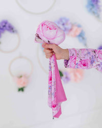 Baby Kids Bamboo Pajamas — Blush in Bloom Lovey + Plush — Image 1