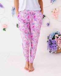 Baby Kids Bamboo Pajamas — Blush in Bloom Women's Pants — Image 1