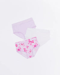 Baby Kids Bamboo Pajamas — Blushing Bows 3-Pack Girl's Brief Underwear — Image 1