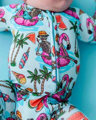 Baby Kids Bamboo Pajamas — Bone Chillin Convertible Romper — Image 1