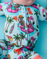 Baby Kids Bamboo Pajamas — Bone Chillin Convertible Romper — Image 1