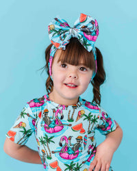 Baby Kids Bamboo Pajamas — Bone Chillin Biggie Bow — Image 1