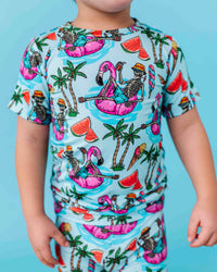 Baby Kids Bamboo Pajamas — Bone Chillin Two-Piece Pajama Shorts Set — Image 1