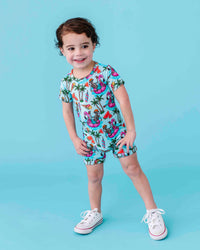 Baby Kids Bamboo Pajamas — Bone Chillin Shortie Romper — Image 1