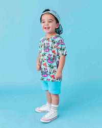 Baby Kids Bamboo Pajamas — Bone Chillin T-Shirt & Shorts Set — Image 1