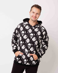 Baby Kids Bamboo Pajamas — Bones and Roses Adult Unisex Hoodie — Image 1