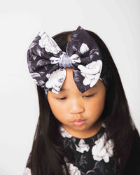 Baby Kids Bamboo Pajamas — Bones and Roses Biggie Bow — Image 1