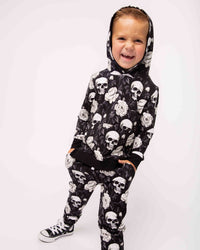 Baby Kids Bamboo Pajamas — Bones and Roses Hooded Jogger Set — Image 1