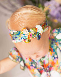 Baby Kids Bamboo Pajamas — Boo-tiful Blooms Headwrap — Image 1