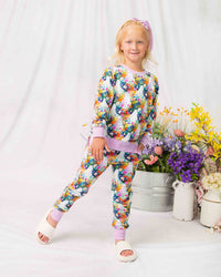Baby Kids Bamboo Pajamas — Boo-tiful Blooms Jogger Set — Image 1