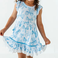 Baby Kids Bamboo Pajamas — Bow Sweet Bow Girls Party Dress — Image 1