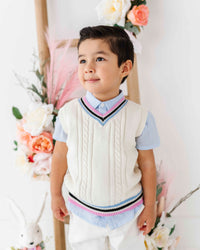 Baby Kids Bamboo Pajamas — V-Neck Sweater Vest — Image 1