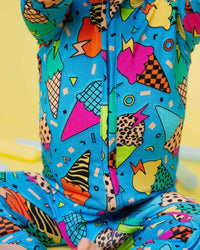 Baby Kids Bamboo Pajamas — Brain Freeze Convertible Romper - Blue — Image 1
