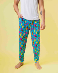 Baby Kids Bamboo Pajamas — Brain Freeze Men's Pants - Blue — Image 1