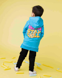 Baby Kids Bamboo Pajamas — Brain Freeze Pullover Hoodie - Blue — Image 1