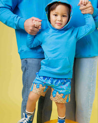 Baby Kids Bamboo Pajamas — Brain Freeze Pullover Hoodie - Blue — Image 1