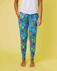 Baby Kids Bamboo Pajamas — Brain Freeze Women's Pants - Blue — Image 1