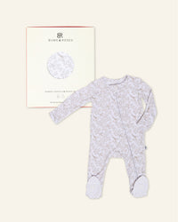 Baby Kids Bamboo Pajamas — Branching Out Footie + Swaddle & Beanie Set Bundle — Image 1