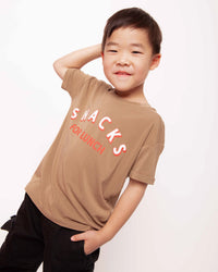 Baby Kids Bamboo Pajamas — Snacks For Lunch Relaxed Fit T-Shirt — Image 1