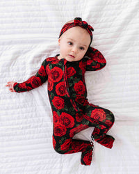 Baby Kids Bamboo Pajamas — Bums & Roses Convertible Romper — Image 1