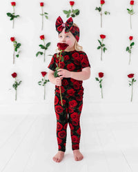 Baby Kids Bamboo Pajamas — Bums & Roses Short Sleeve Two-Piece Pajama Set — Image 1