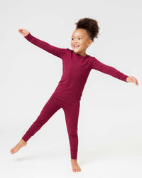 Baby Kids Bamboo Pajamas — Berry Dramatic Long Sleeve Pajama Set — Image 1