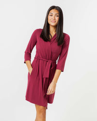 Baby Kids Bamboo Pajamas — Berry Dramatic Women's Robe — Image 1
