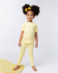 Baby Kids Bamboo Pajamas — Butter Than Ever Ribbed Short Sleeve Pajama Set — Image 1