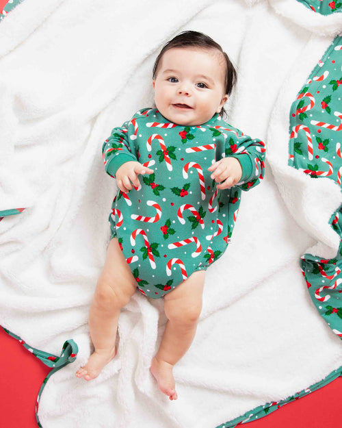 Baby Kids Bamboo Pajamas — Candy Cane Lane Bubble Sweatshirt — Image 4