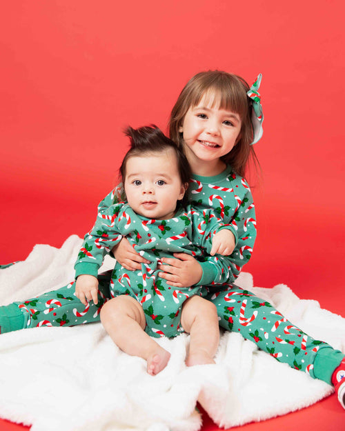 Baby Kids Bamboo Pajamas — Candy Cane Lane Bum Bum Blanket - Plush — Image 11