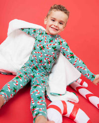 Baby Kids Bamboo Pajamas — Candy Cane Lane Long Sleeve Pajama Set — Image 1