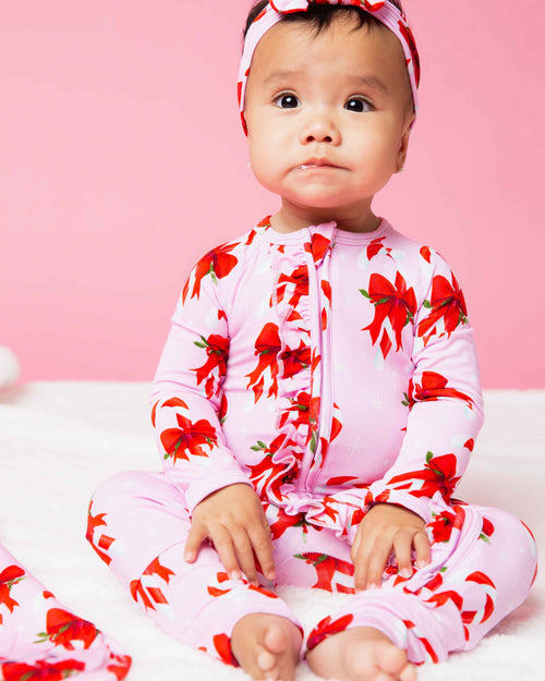 Baby Kids Bamboo Pajamas — Cane You Believe It Convertible Ruffle Romper — Image 3