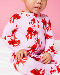 Baby Kids Bamboo Pajamas — Cane You Believe It Convertible Ruffle Romper — Image 1