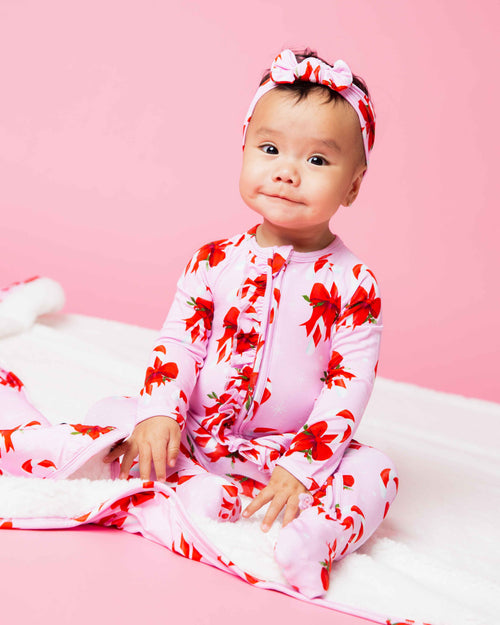 Baby Kids Bamboo Pajamas — Cane You Believe It Convertible Ruffle Romper — Image 9
