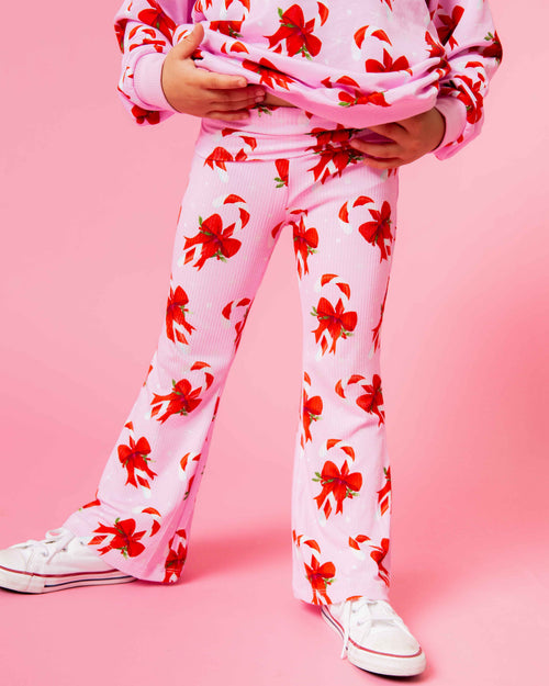 Baby Kids Bamboo Pajamas — Cane You Believe It Crew Neck Sweatshirt & Bell Bottoms Set — Image 7