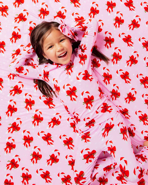 Baby Kids Bamboo Pajamas — Cane You Believe It Long Sleeve Pajama Set — Image 8