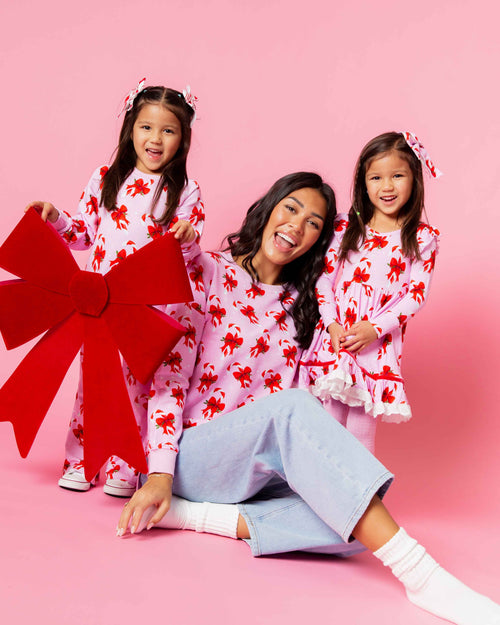 Baby Kids Bamboo Pajamas — Cane You Believe It Long Sleeve Party Dress & Shorts Set — Image 10