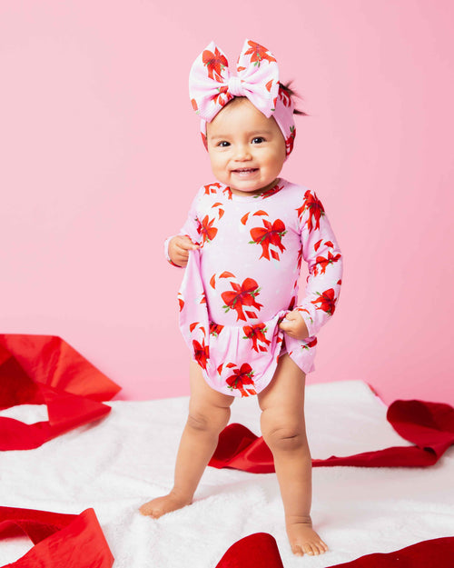 Baby Kids Bamboo Pajamas — Cane You Believe It Long Sleeve Ruffle Dress — Image 4