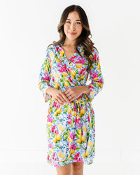 Baby Kids Bamboo Pajamas — Carpe Lemon Women's Robe — Image 1