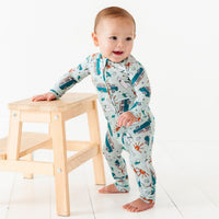 Baby Kids Bamboo Pajamas — Catch Me If You Van Convertible Romper — Image 1
