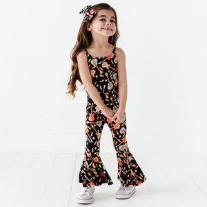 Baby Kids Bamboo Pajamas — Caught in a Jam Bell Bottom Jumpsuit — Image 1
