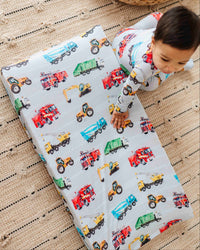 Baby Kids Bamboo Pajamas — Keep on Truckin' Changing Pad Cover — Image 1