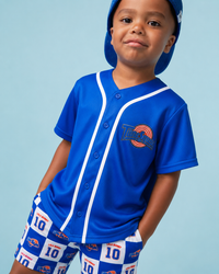 Baby Kids Bamboo Pajamas — Space Jam™ Tune Squad Button Down Jersey — Image 1