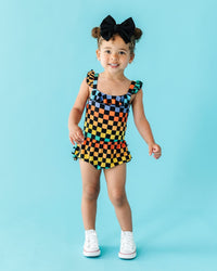 Baby Kids Bamboo Pajamas — Check Me Out Bubble Romper — Image 1