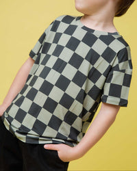 Baby Kids Bamboo Pajamas — Check Your Luck T-Shirt — Image 1