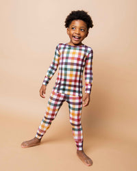 Baby Kids Bamboo Pajamas — Checkered & Charmed Long Sleeve Pajama Set — Image 1