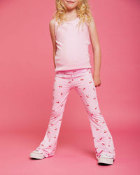 Baby Kids Bamboo Pajamas — Cherry Sweet Girls Foldover Flares — Image 1