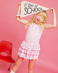 Baby Kids Bamboo Pajamas — Cherry Sweet Girls Ruffle Skort — Image 1